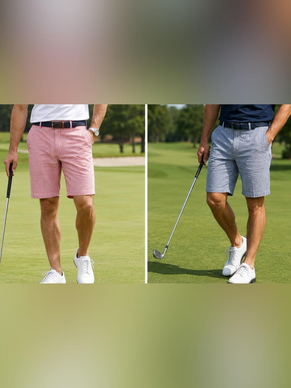 TWO PAIR IZOD Seersucker shorts 36